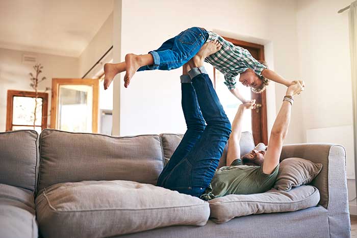 father playing with son